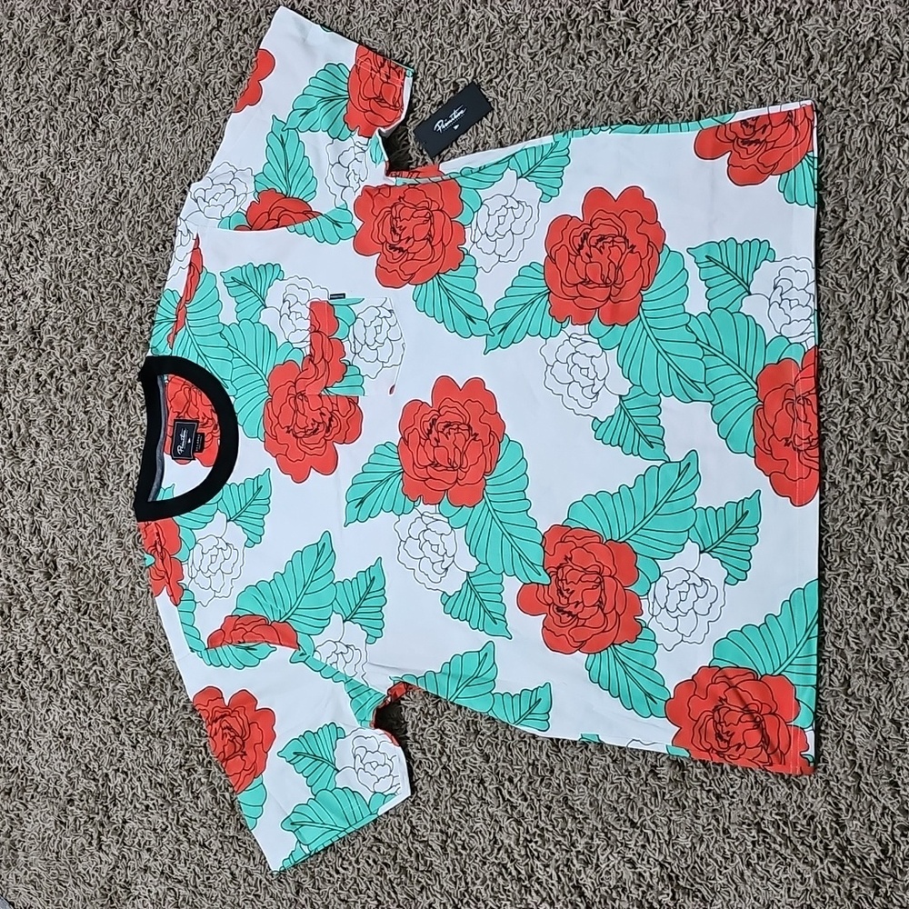 NWT Primitive Floral Crew Tee XXL Pocket T-Shirt All Over Print AOP Roses - Picture 2 of 7